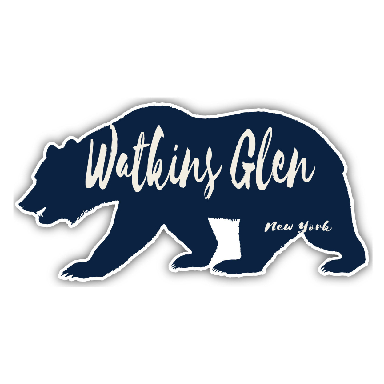 Watkins Glen New York Souvenir Decorative Stickers (Choose Theme And Size) - Single Unit, 4-Inch, Great Outdoors