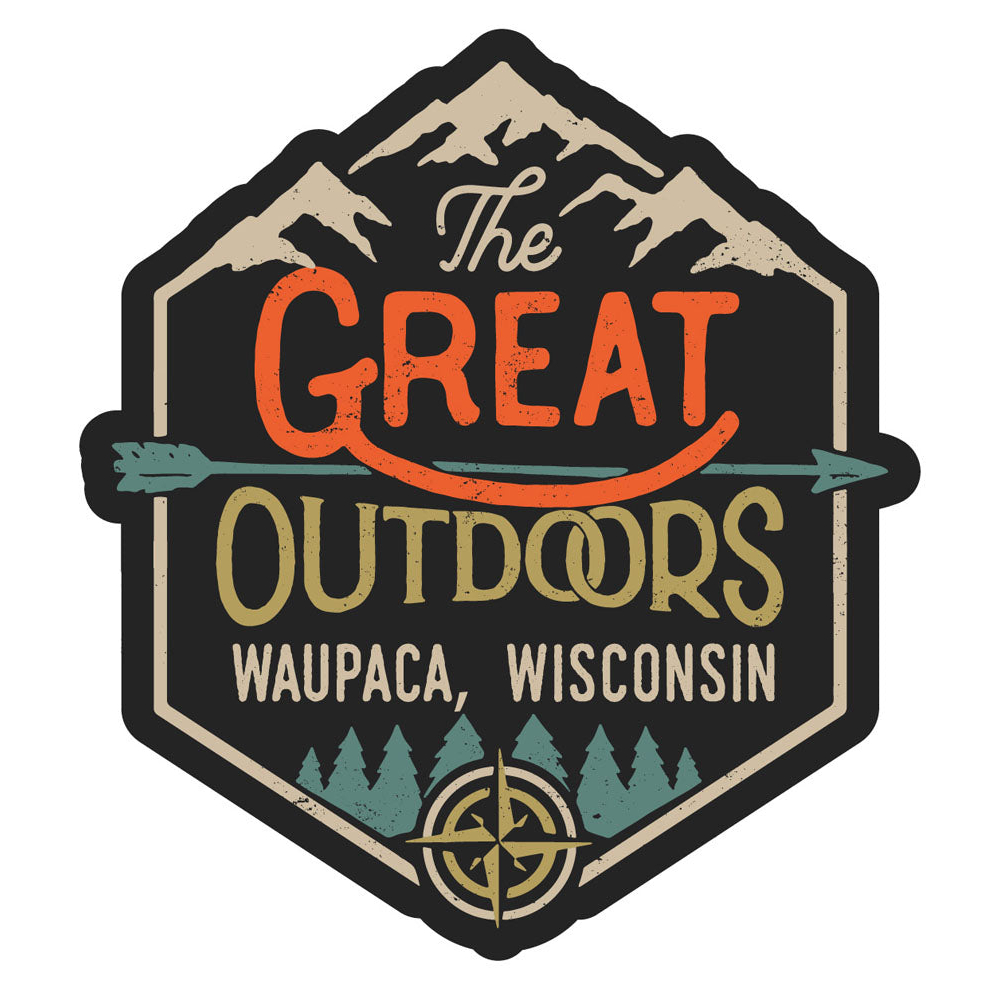 Waupaca Wisconsin Souvenir Decorative Stickers (Choose Theme And Size) - Single Unit, 2-Inch, Bear