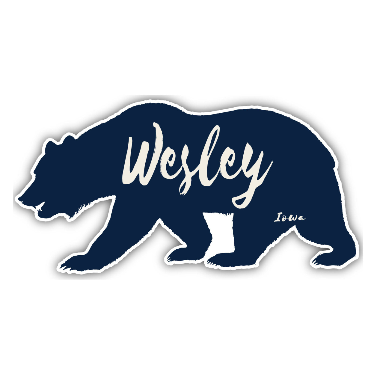 Wesley Iowa Souvenir Decorative Stickers (Choose Theme And Size) - Single Unit, 4-Inch, Bear