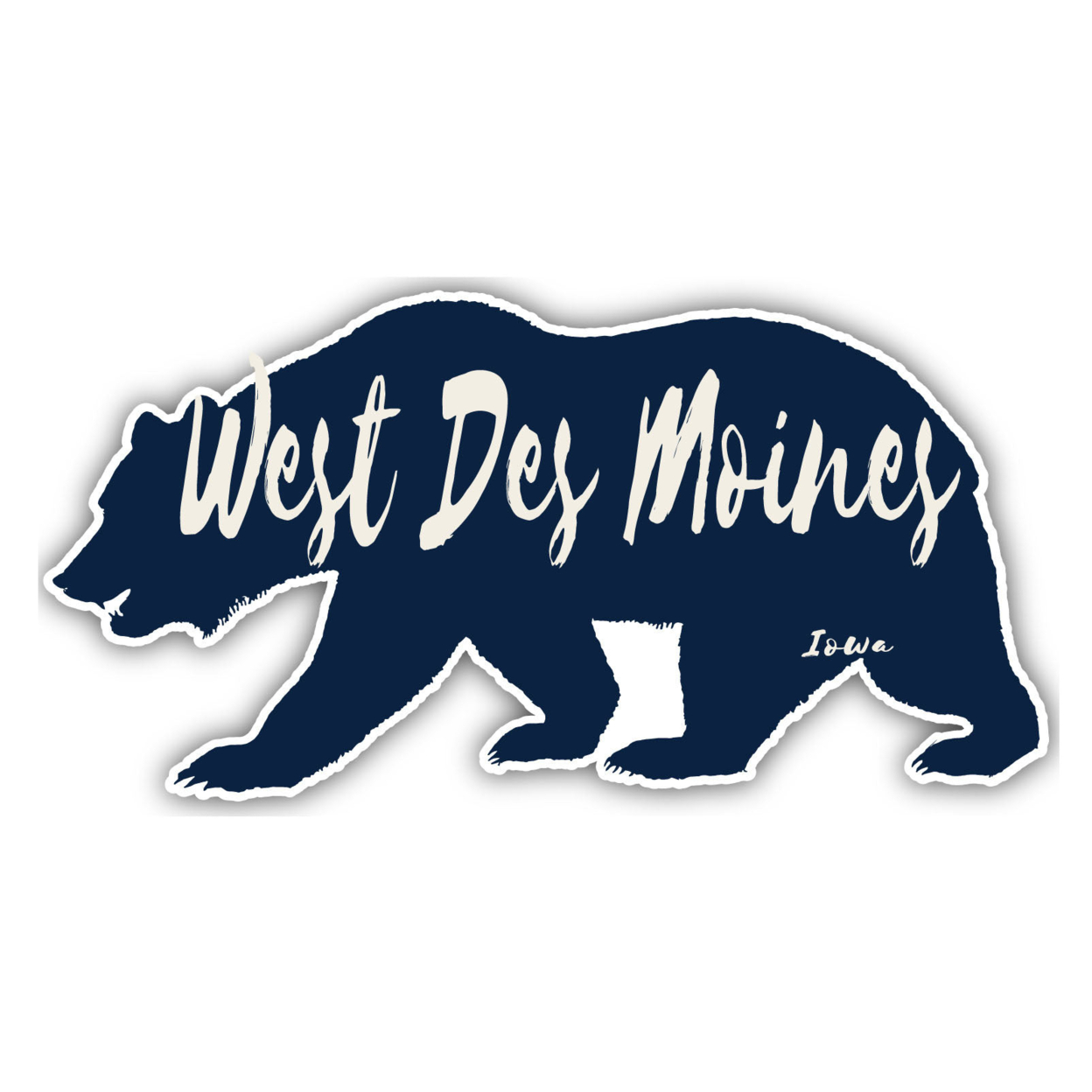 West Des Moines Iowa Souvenir Decorative Stickers (Choose Theme And Size) - Single Unit, 4-Inch, Bear