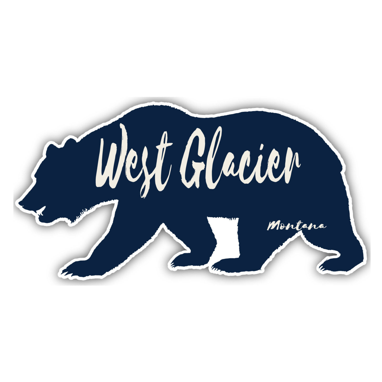West Glacier Montana Souvenir Decorative Stickers (Choose Theme And Size) - Single Unit, 4-Inch, Bear