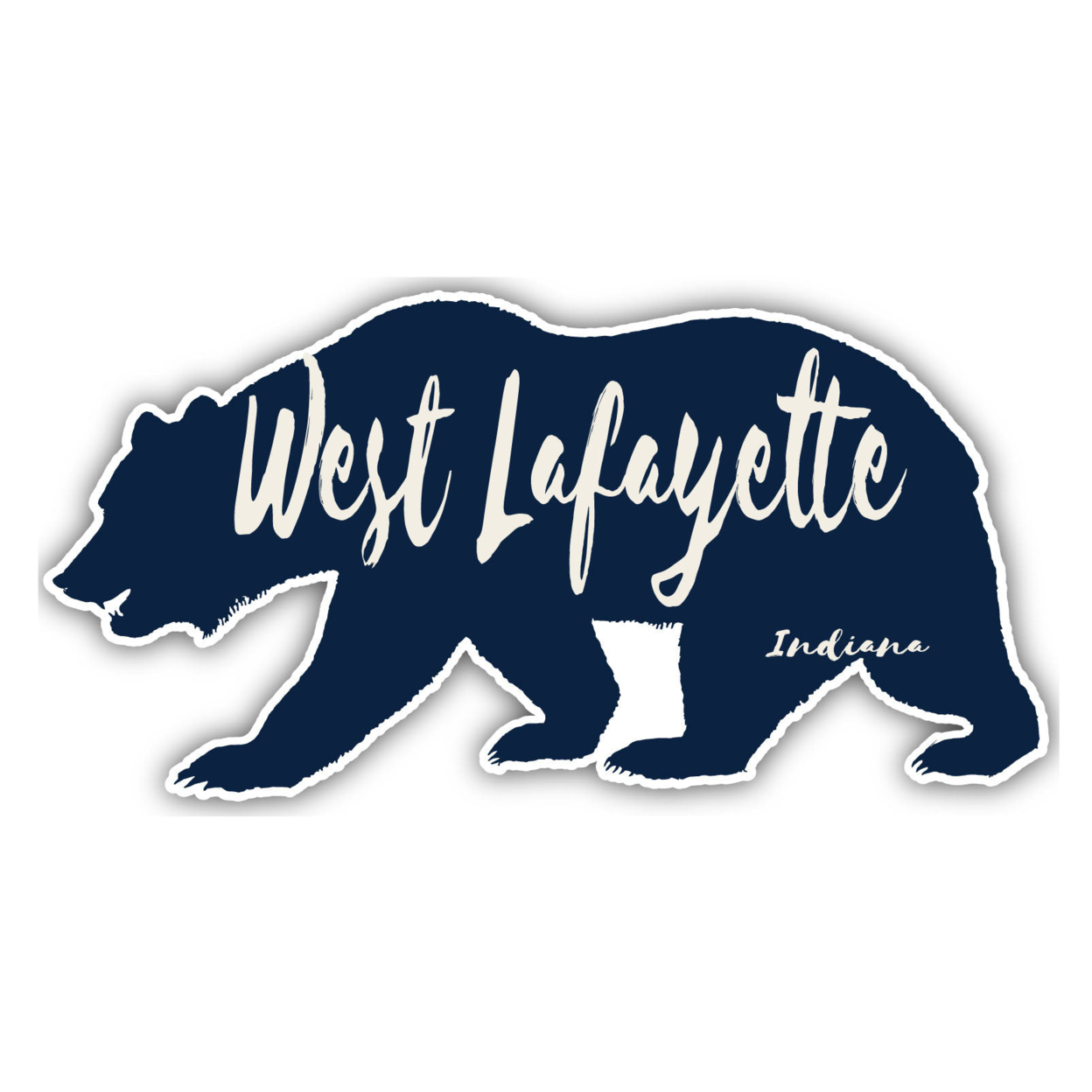 West Lafayette Indiana Souvenir Decorative Stickers (Choose Theme And Size) - Single Unit, 4-Inch, Bear