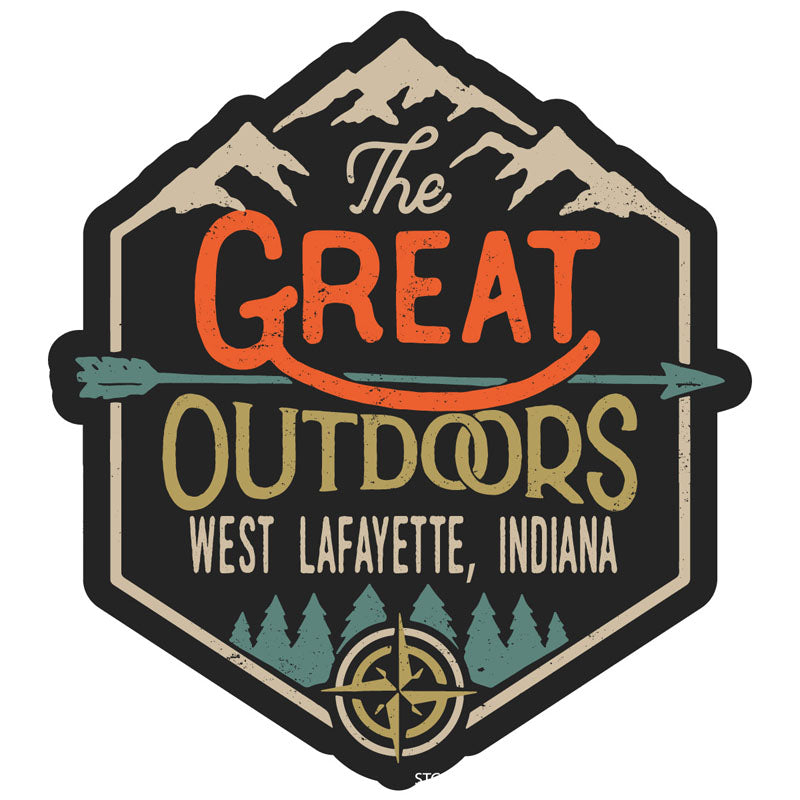 West Lafayette Indiana Souvenir Decorative Stickers (Choose Theme And Size) - Single Unit, 2-Inch, Great Outdoors
