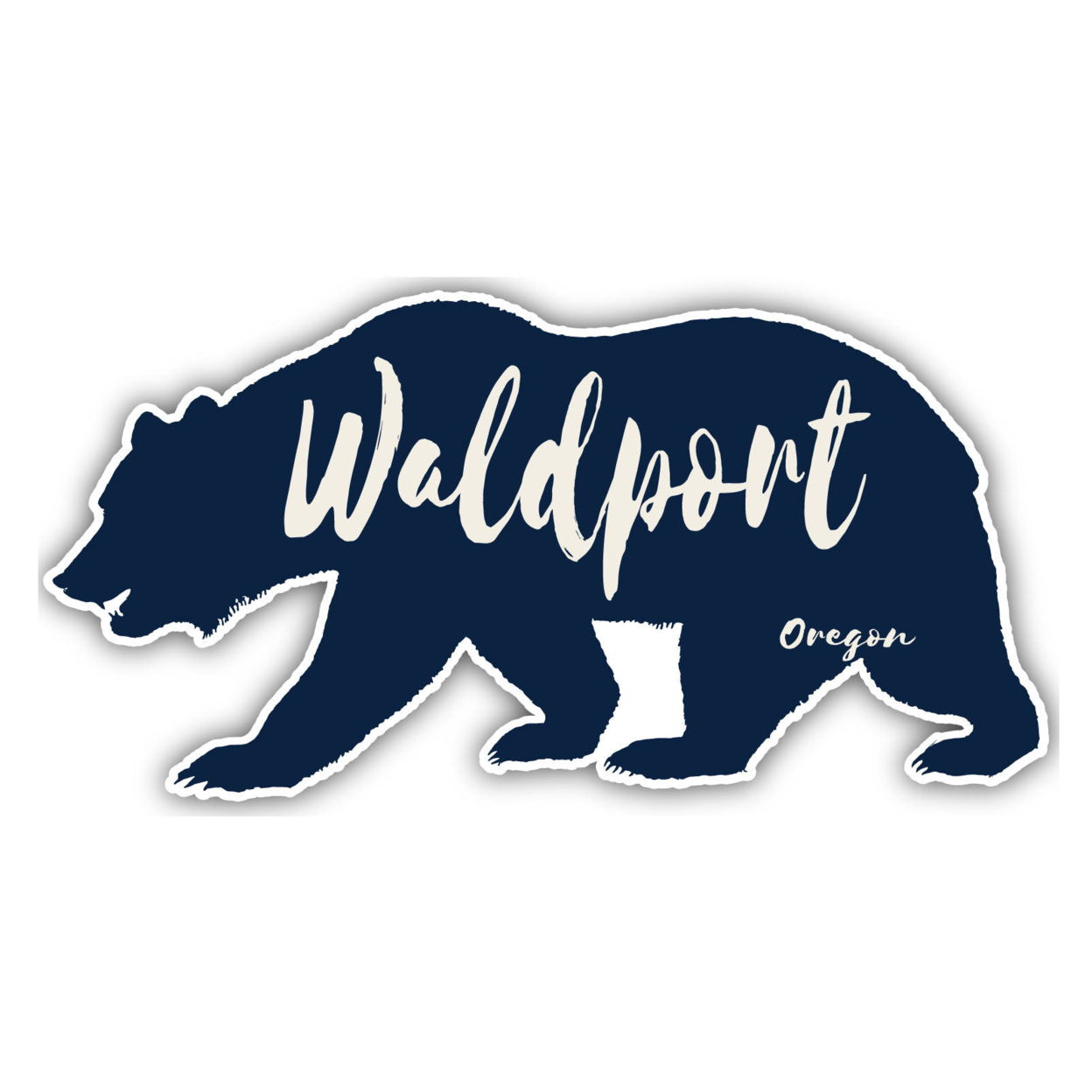 Waldport Oregon Souvenir Decorative Stickers (Choose Theme And Size) - Single Unit, 4-Inch, Bear