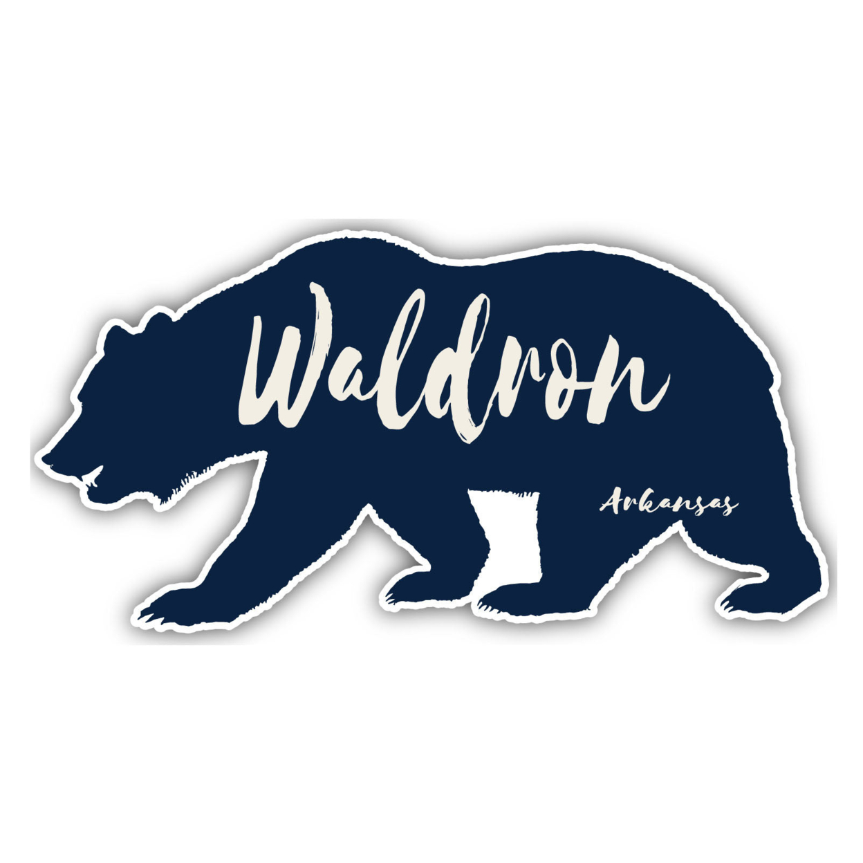 Waldron Arkansas Souvenir Decorative Stickers (Choose Theme And Size) - Single Unit, 4-Inch, Bear