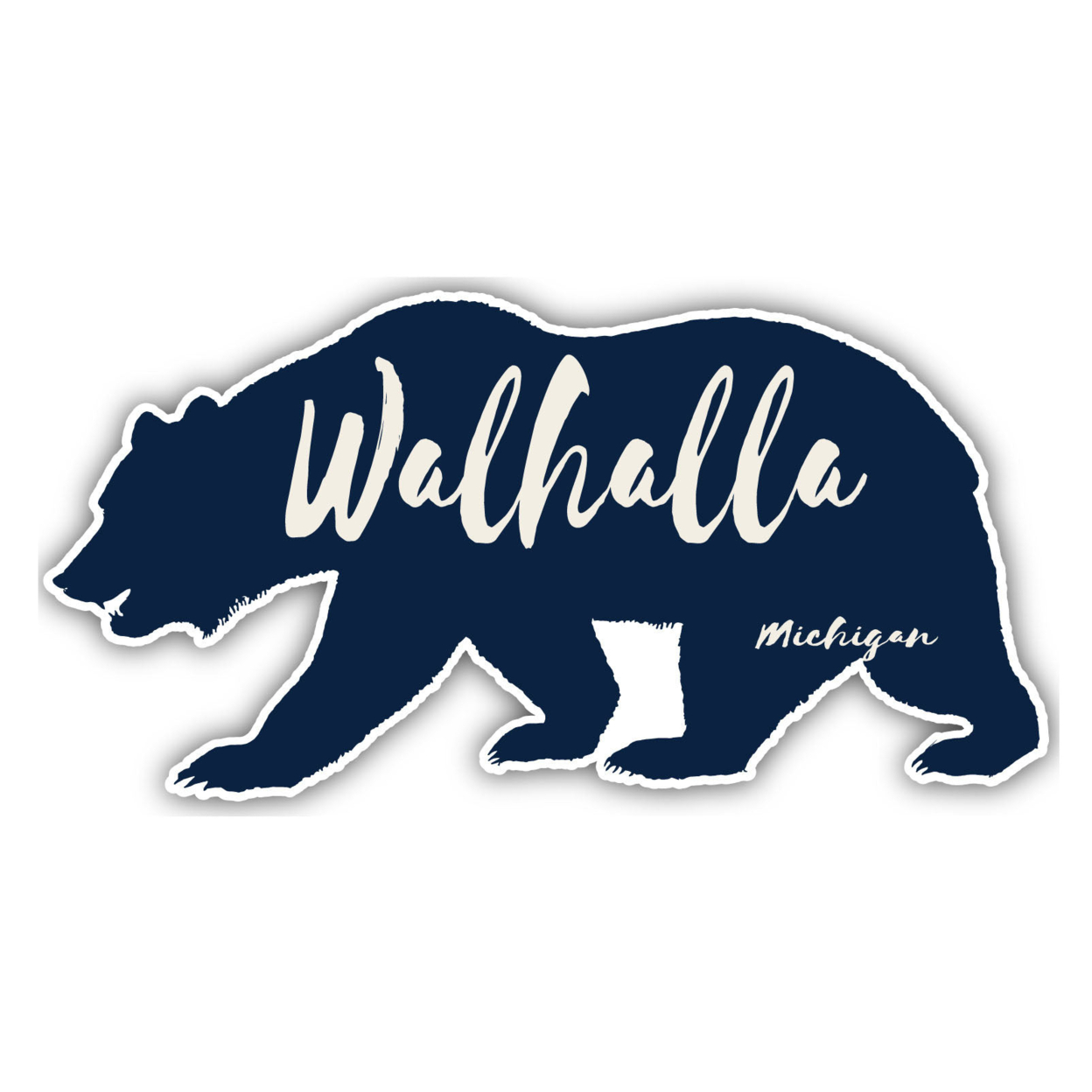 Walhalla Michigan Souvenir Decorative Stickers (Choose Theme And Size) - Single Unit, 2-Inch, Bear