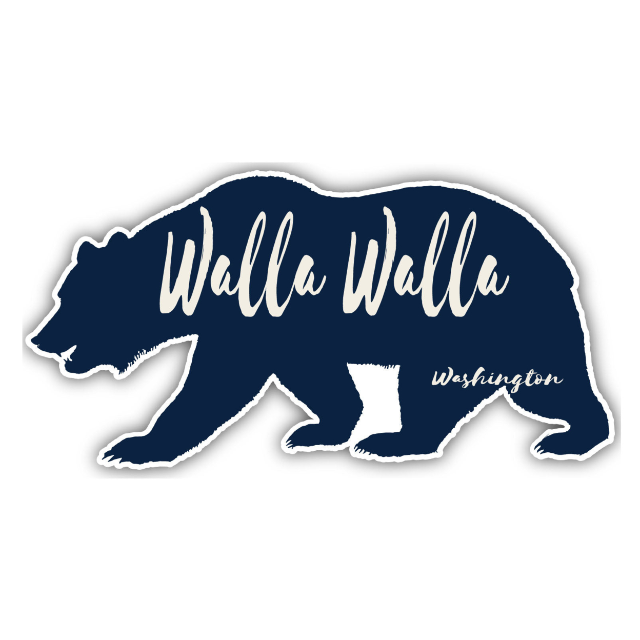 Walla Walla Washington Souvenir Decorative Stickers (Choose Theme And Size) - Single Unit, 4-Inch, Bear