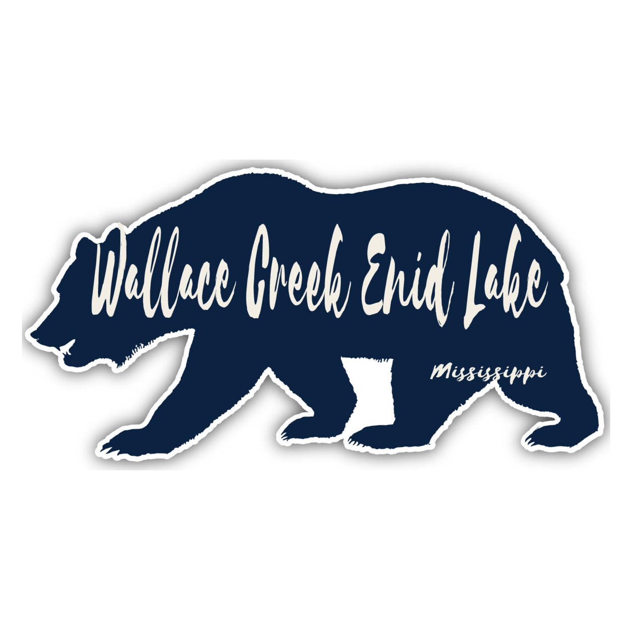 Wallace Creek Enid Lake Mississippi Souvenir Decorative Stickers (Choose Theme And Size) - Single Unit, 2-Inch, Bear