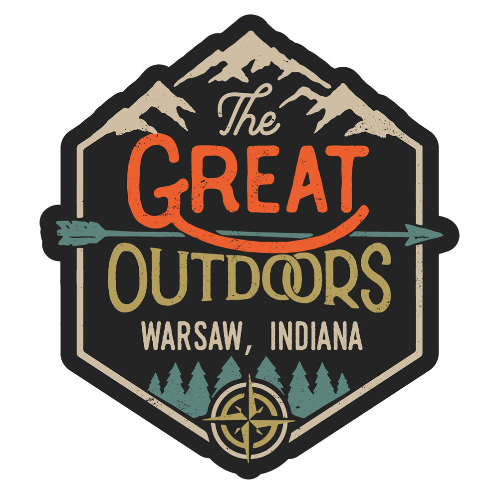 Warsaw Indiana Souvenir Decorative Stickers (Choose Theme And Size) - Single Unit, 4-Inch, Great Outdoors