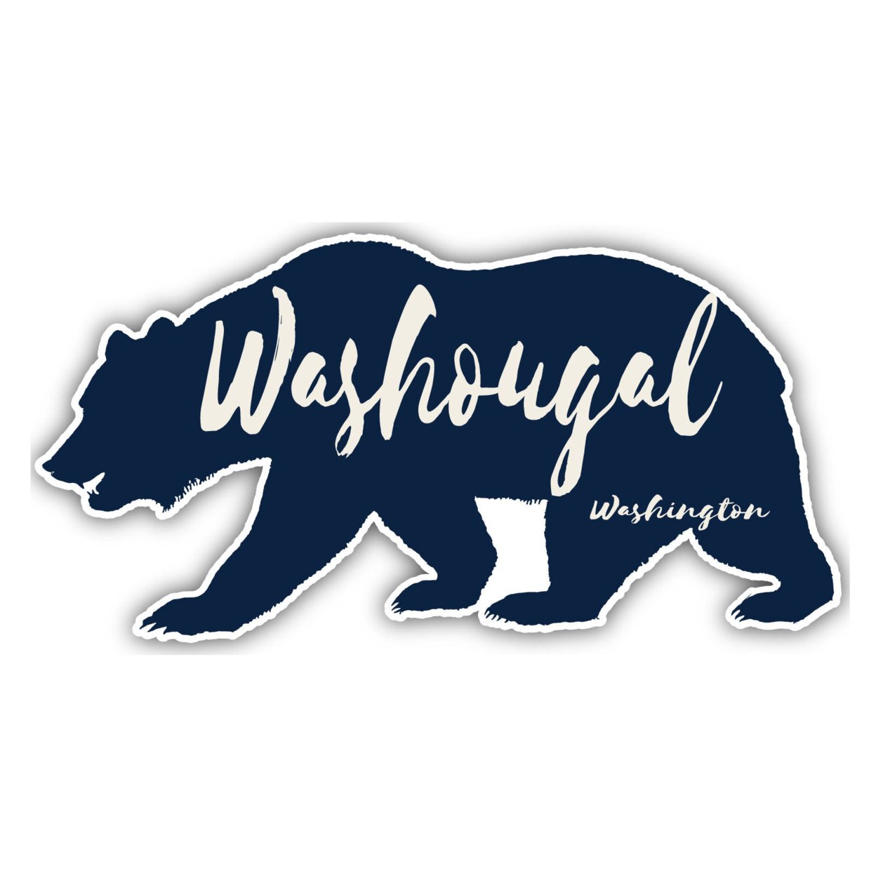 Washougal Washington Souvenir Decorative Stickers (Choose Theme And Size) - Single Unit, 4-Inch, Bear