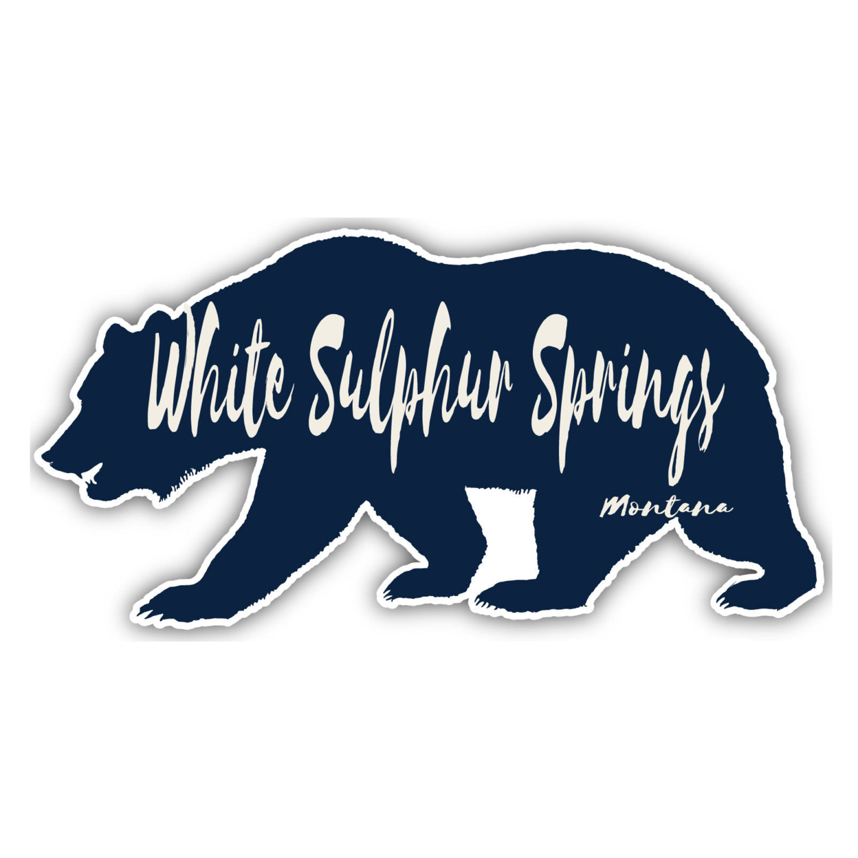 White Sulphur Springs Montana Souvenir Decorative Stickers (Choose Theme And Size) - Single Unit, 4-Inch, Bear