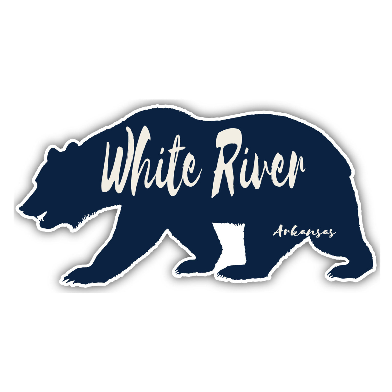 White River Arkansas Souvenir Decorative Stickers (Choose Theme And Size) - Single Unit, 2-Inch, Bear