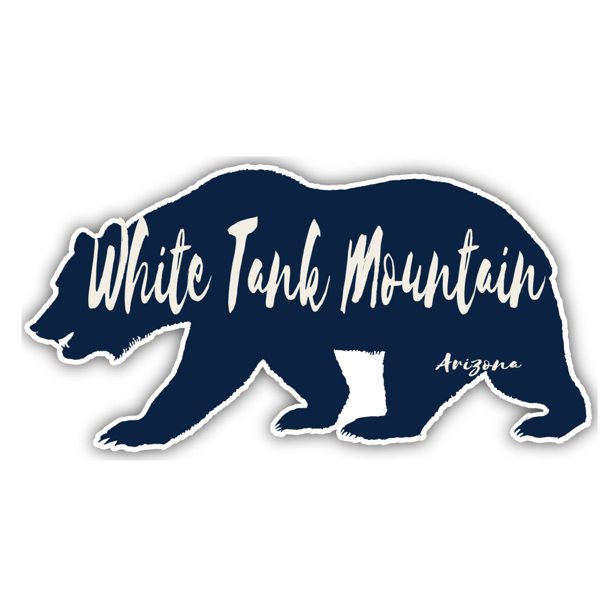 White Tank Mountain Arizona Souvenir Decorative Stickers (Choose Theme And Size) - Single Unit, 2-Inch, Bear