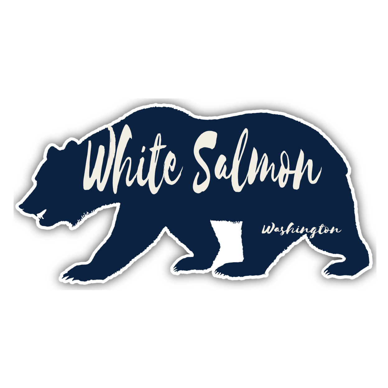 White Salmon Washington Souvenir Decorative Stickers (Choose Theme And Size) - Single Unit, 4-Inch, Bear