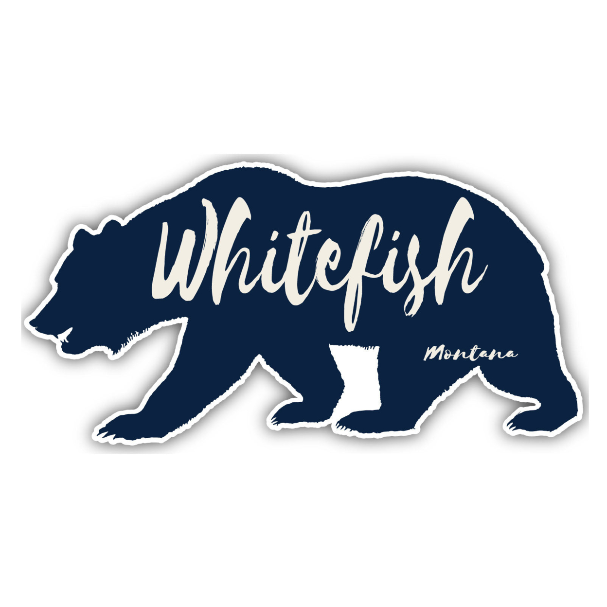 Whitefish Montana Souvenir Decorative Stickers (Choose Theme And Size) - Single Unit, 2-Inch, Bear