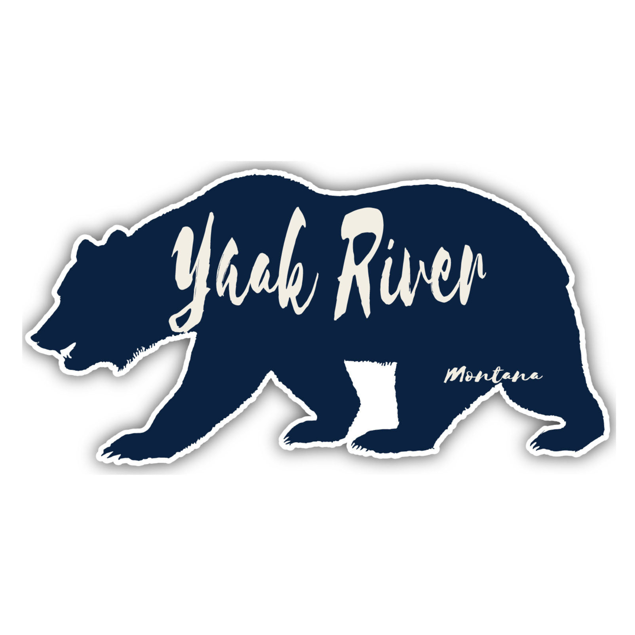 Yaak River Montana Souvenir Decorative Stickers (Choose Theme And Size) - Single Unit, 4-Inch, Bear