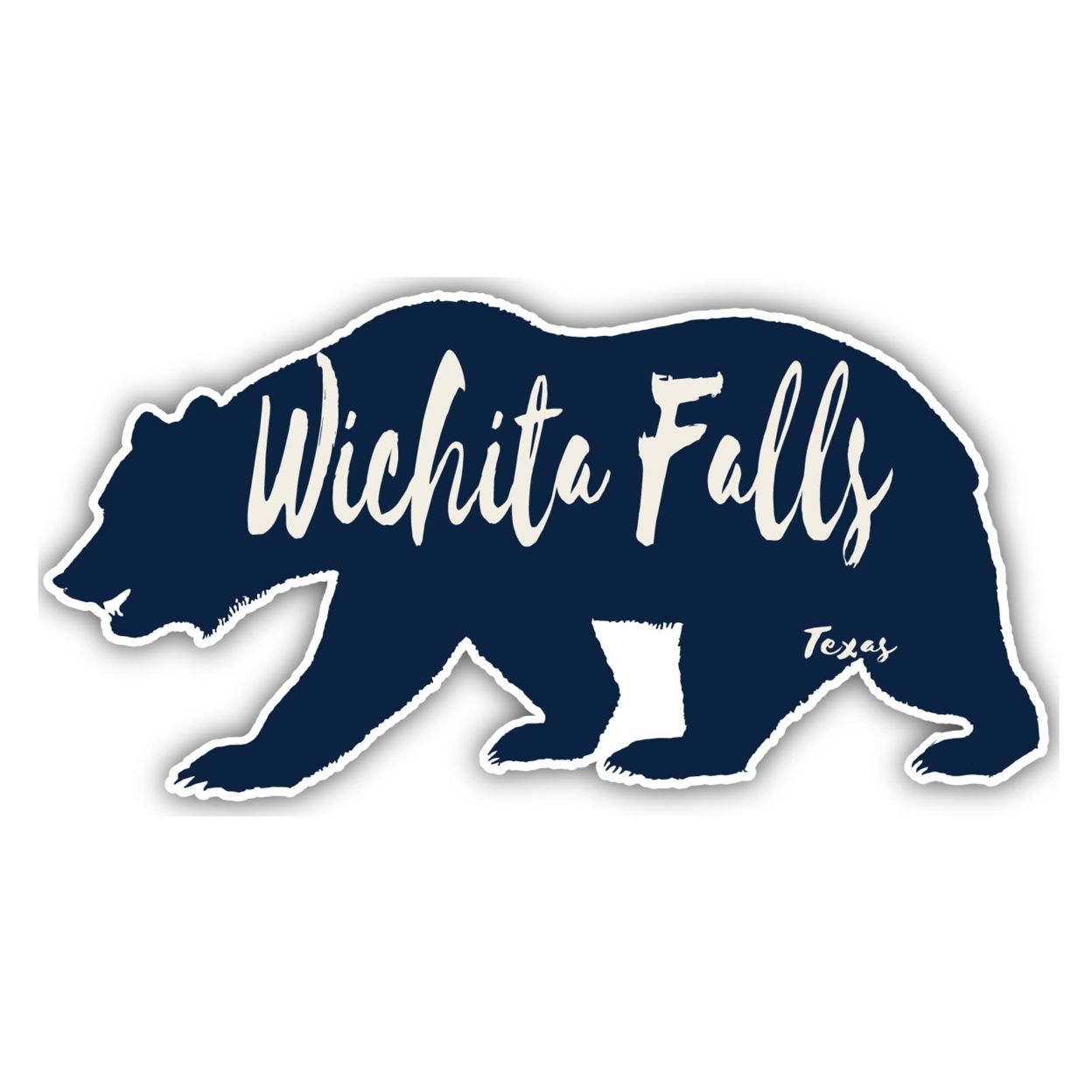 Wichita Falls Texas Souvenir Decorative Stickers (Choose Theme And Size) - Single Unit, 2-Inch, Bear