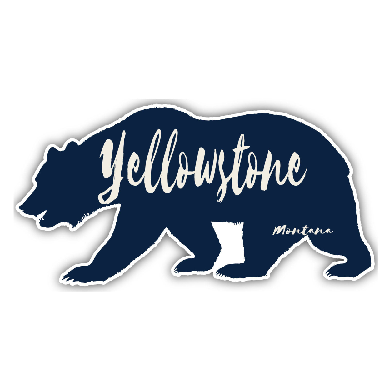 Yellowstone Montana Souvenir Decorative Stickers (Choose Theme And Size) - Single Unit, 2-Inch, Bear