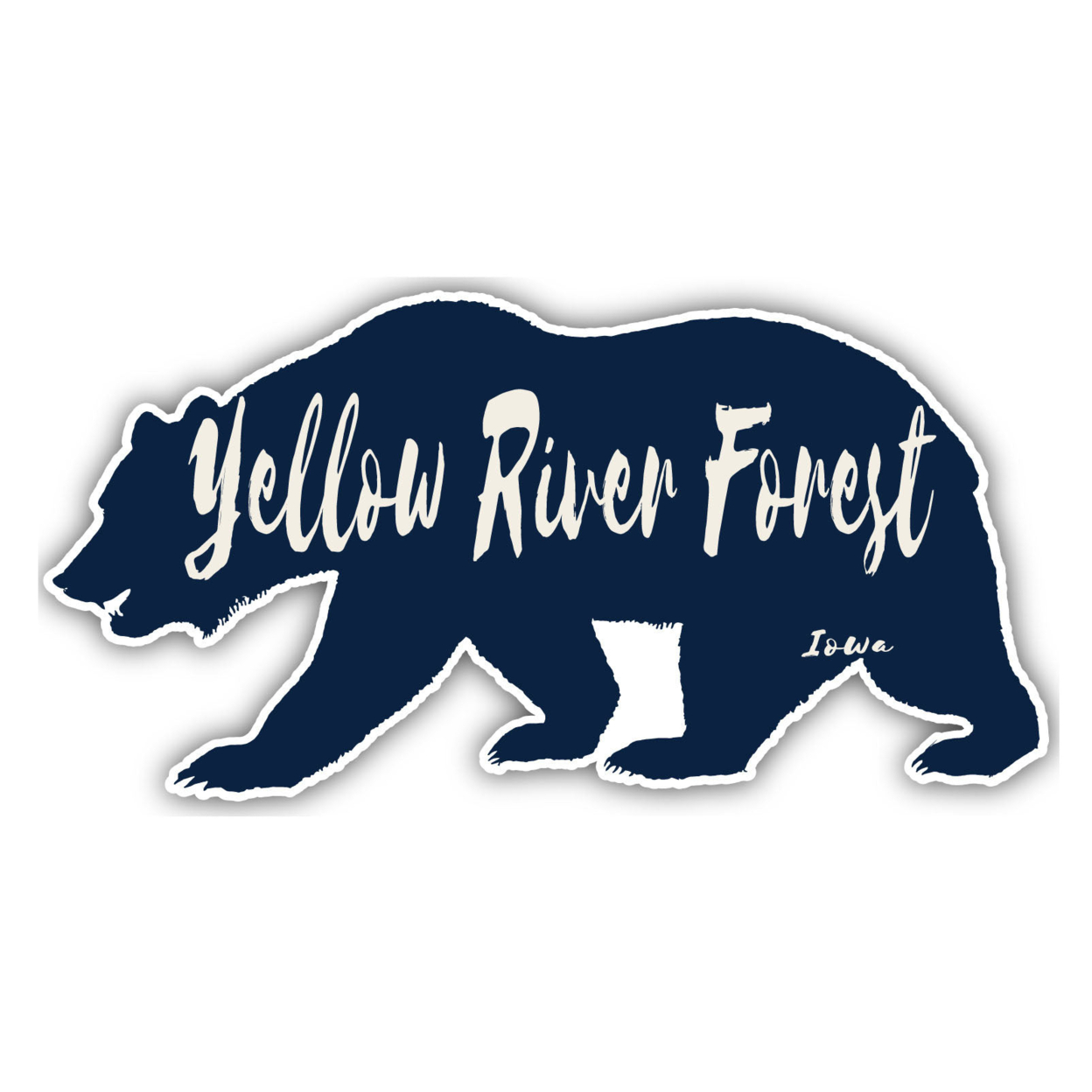 Yellow River Forest Iowa Souvenir Decorative Stickers (Choose Theme And Size) - Single Unit, 2-Inch, Bear