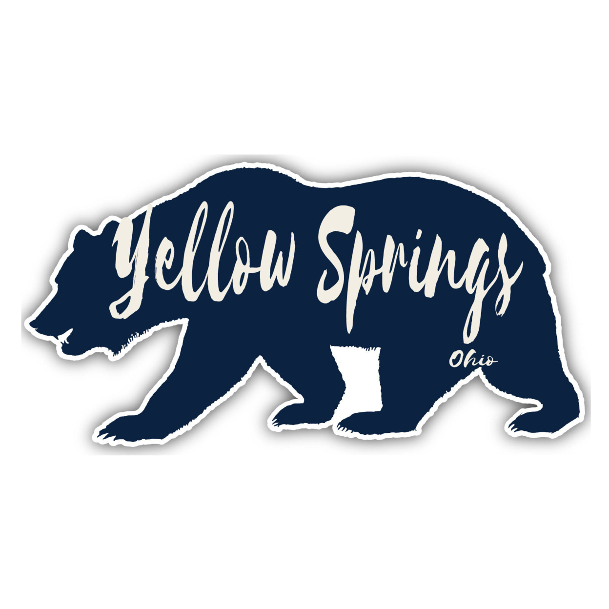 Yellow Springs Ohio Souvenir Decorative Stickers (Choose Theme And Size) - Single Unit, 4-Inch, Bear