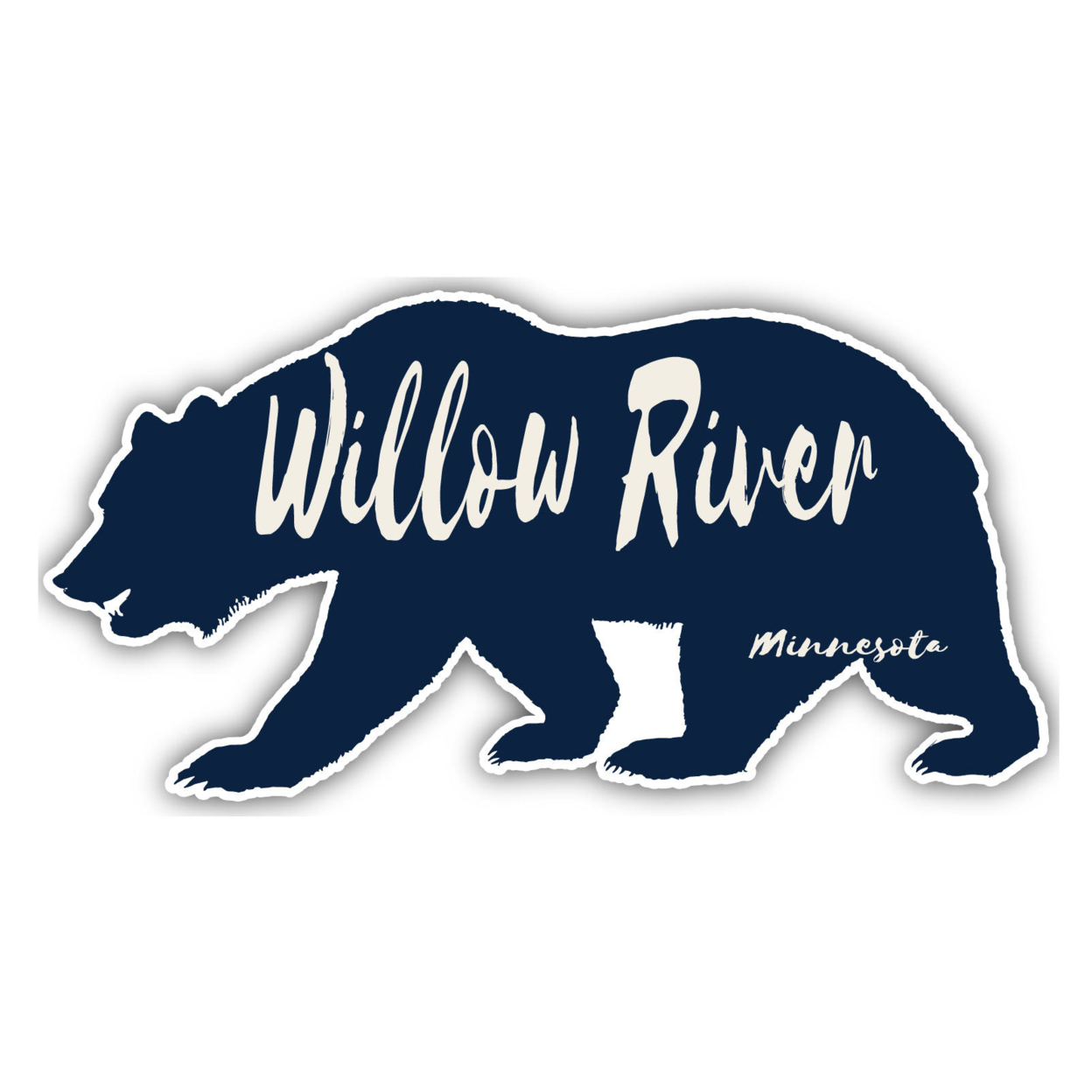 Willow River Minnesota Souvenir Decorative Stickers (Choose Theme And Size) - Single Unit, 4-Inch, Bear