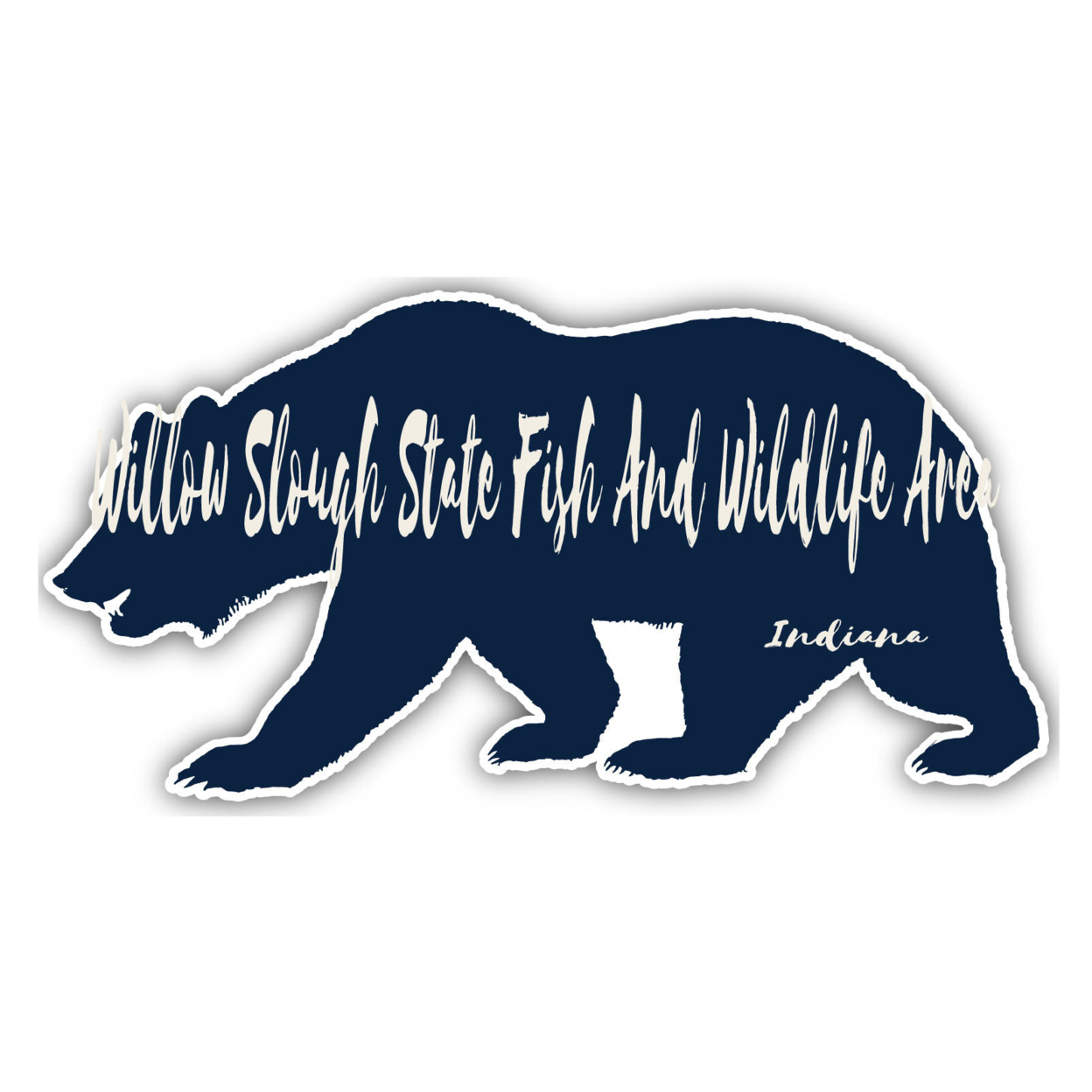 Willow Slough State Fish And Wildlife Area Indiana Souvenir Decorative Stickers (Choose Theme And Size) - Single Unit, 4-Inch, Bear