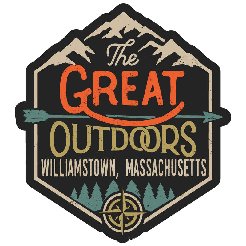 Williamstown Massachusetts Souvenir Decorative Stickers (Choose Theme And Size) - Single Unit, 2-Inch, Adventures Awaits