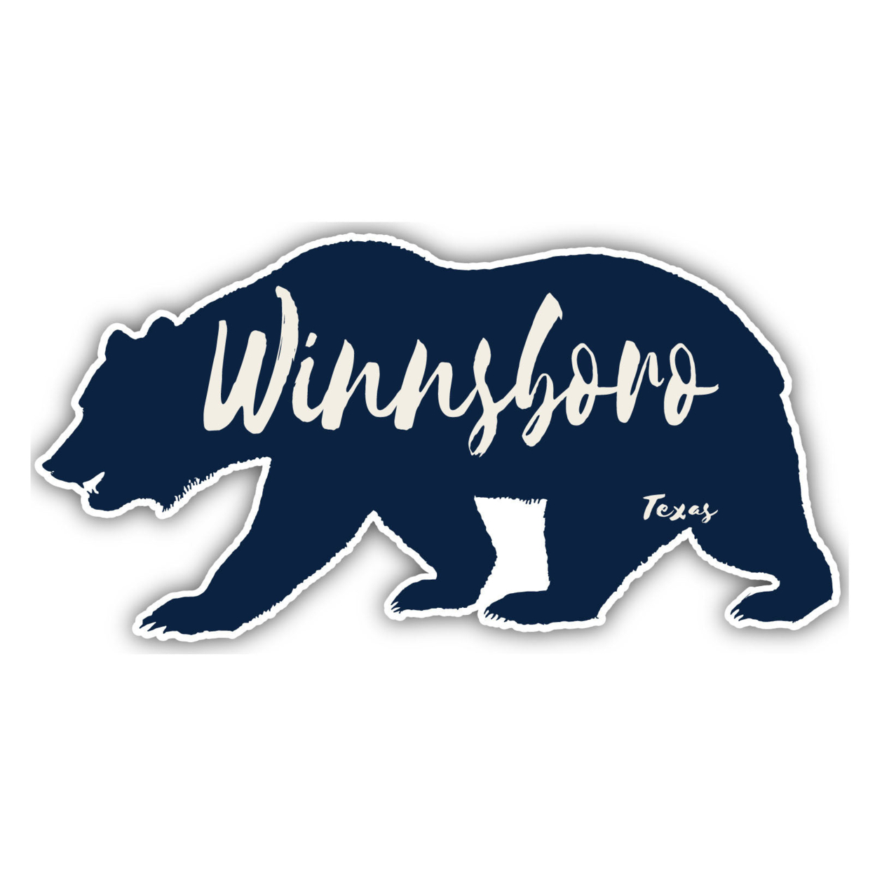 Winnsboro Texas Souvenir Decorative Stickers (Choose Theme And Size) - Single Unit, 4-Inch, Bear