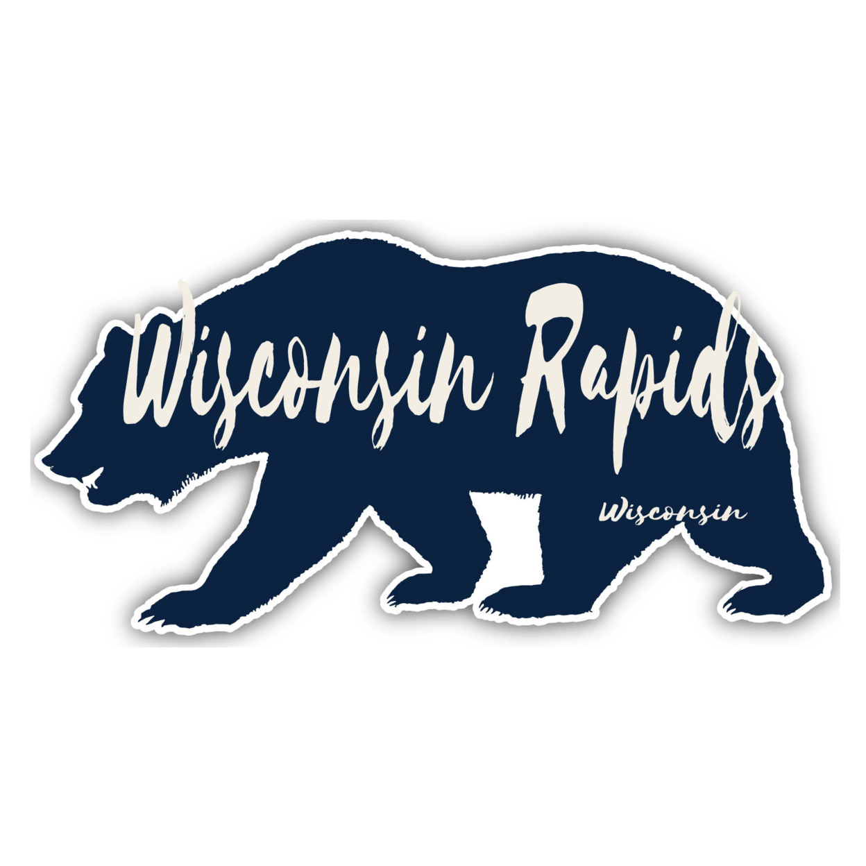 Wisconsin Rapids Wisconsin Souvenir Decorative Stickers (Choose Theme And Size) - Single Unit, 2-Inch, Bear