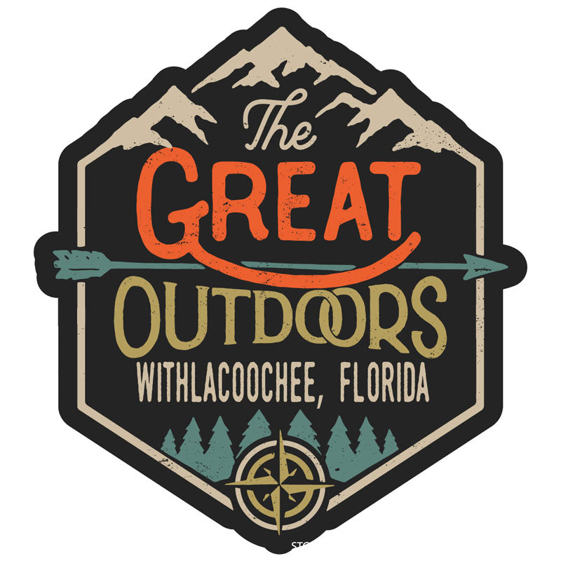 Withlacoochee Florida Souvenir Decorative Stickers (Choose Theme And Size) - Single Unit, 4-Inch, Great Outdoors