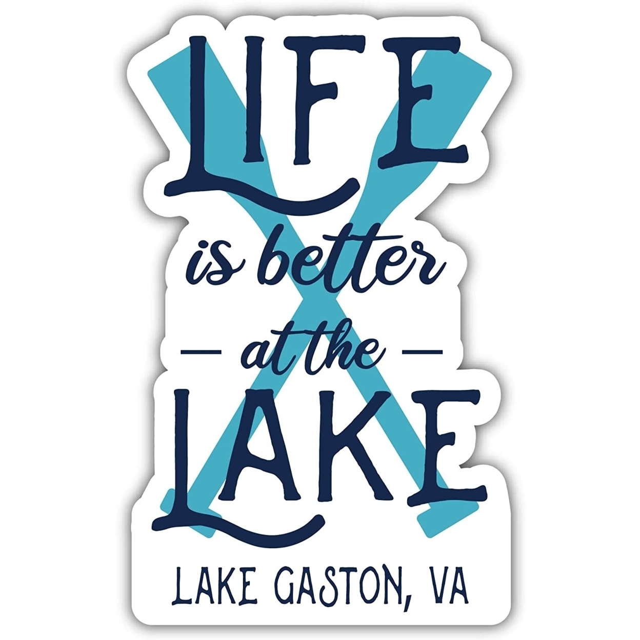 Lake Gaston Virginia Souvenir 4 Inch Vinyl Decal Sticker Paddle Design - 400 Pack