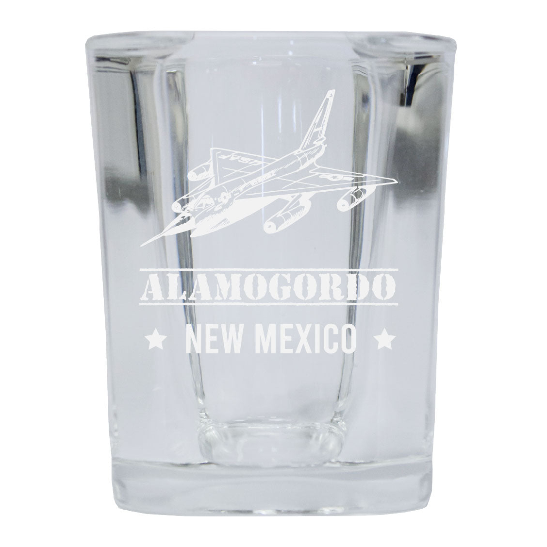 Alamogordo New Mexico Souvenir Laser Engraved 2 Ounce Square Base Liquor Shot Glass Choice Of Design - Design 1