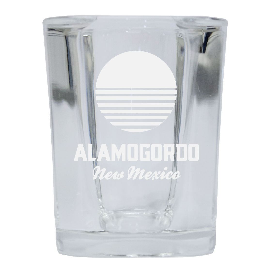 Alamogordo New Mexico Souvenir Laser Engraved 2 Ounce Square Base Liquor Shot Glass Choice Of Design - Design 2