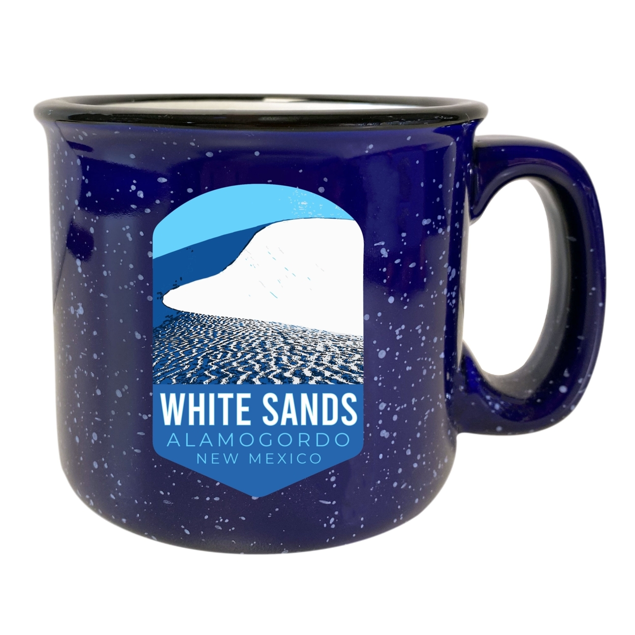 White Sands Alamogordo New Mexico 16 Oz Navy Speckled Ceramic Camper Coffee Mug Choice Of Design - Design A