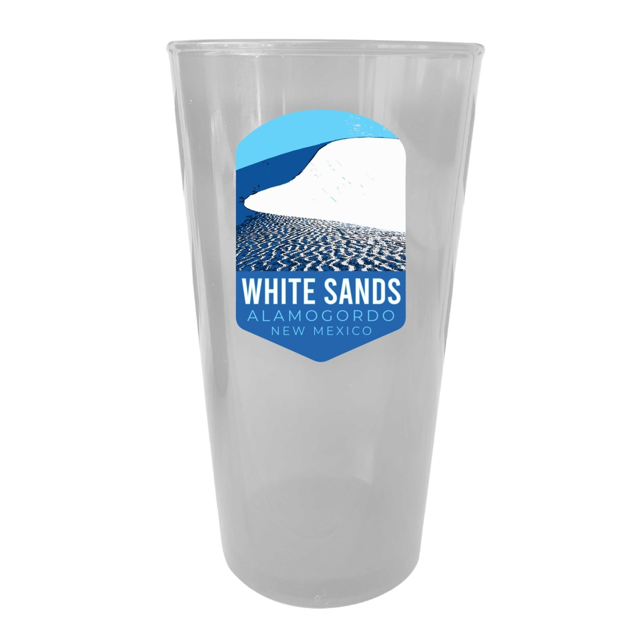White Sands Alamogordo New Mexico Clear Plastic 16 Oz Pint Choice Of Design - Design A