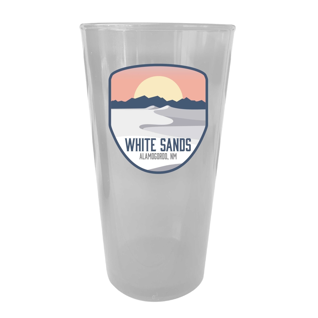 White Sands Alamogordo New Mexico Clear Plastic 16 Oz Pint Choice Of Design - Design D