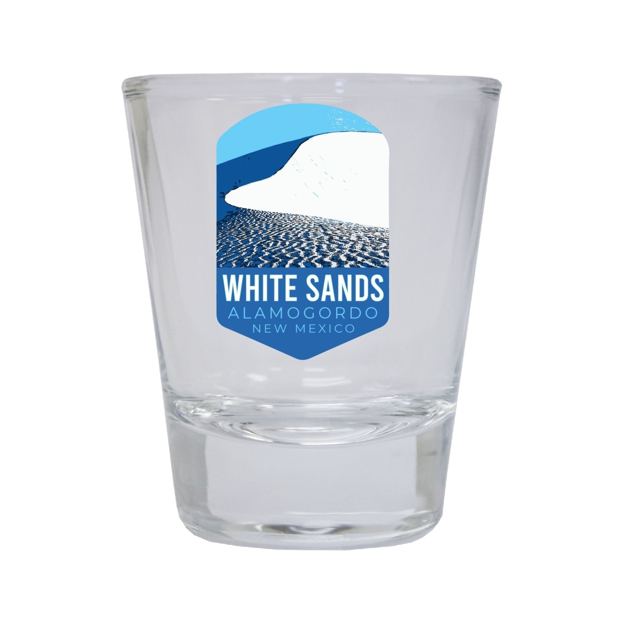 White Sands Alamogordo New Mexico Souvenir Round Shot Glass Choice Of Design - Design 1