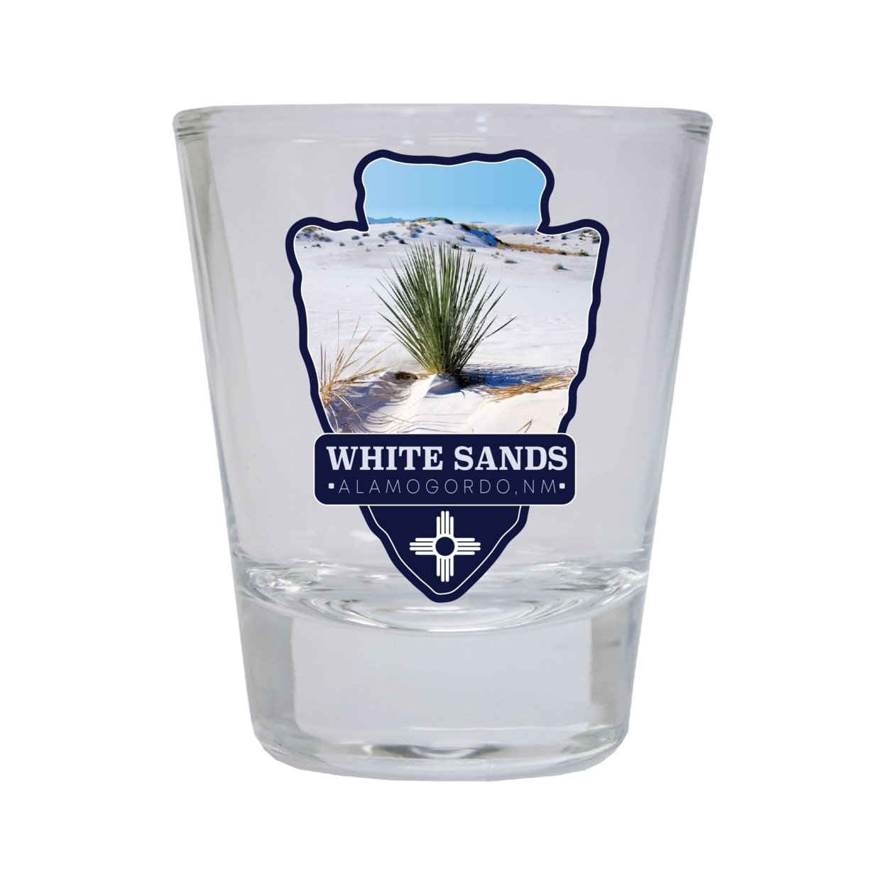 White Sands Alamogordo New Mexico Souvenir Round Shot Glass Choice Of Design - Design 2