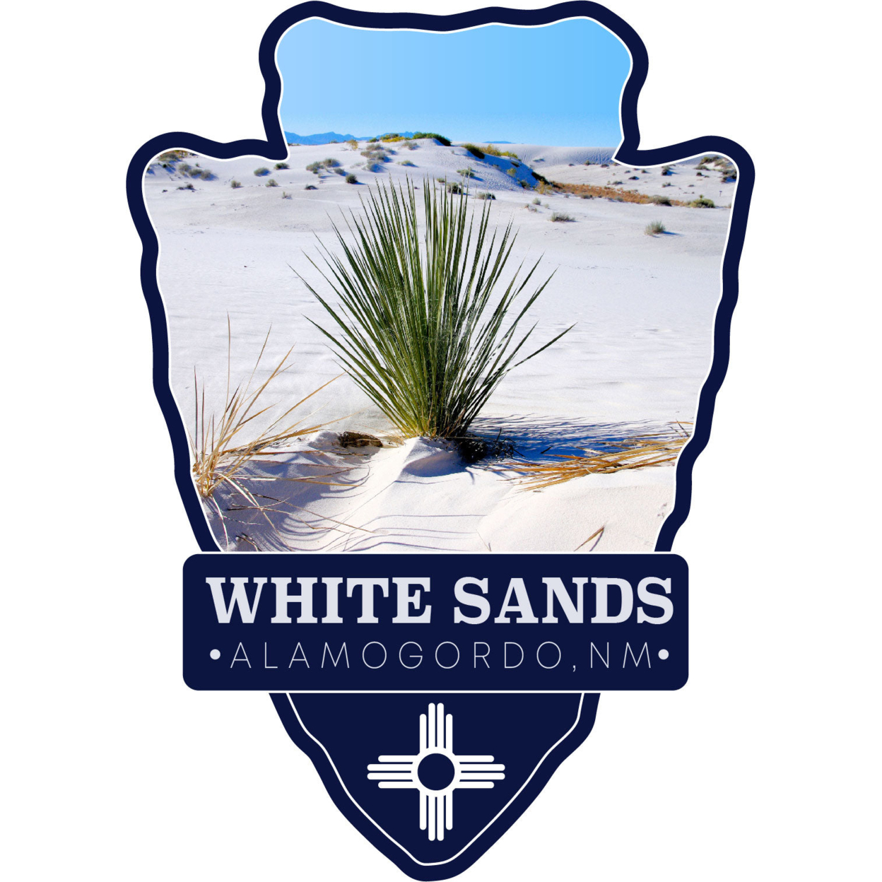 White Sands Alamogordo New Mexico Souvenir 4-Inch Vinyl Decal Sticker - Design C