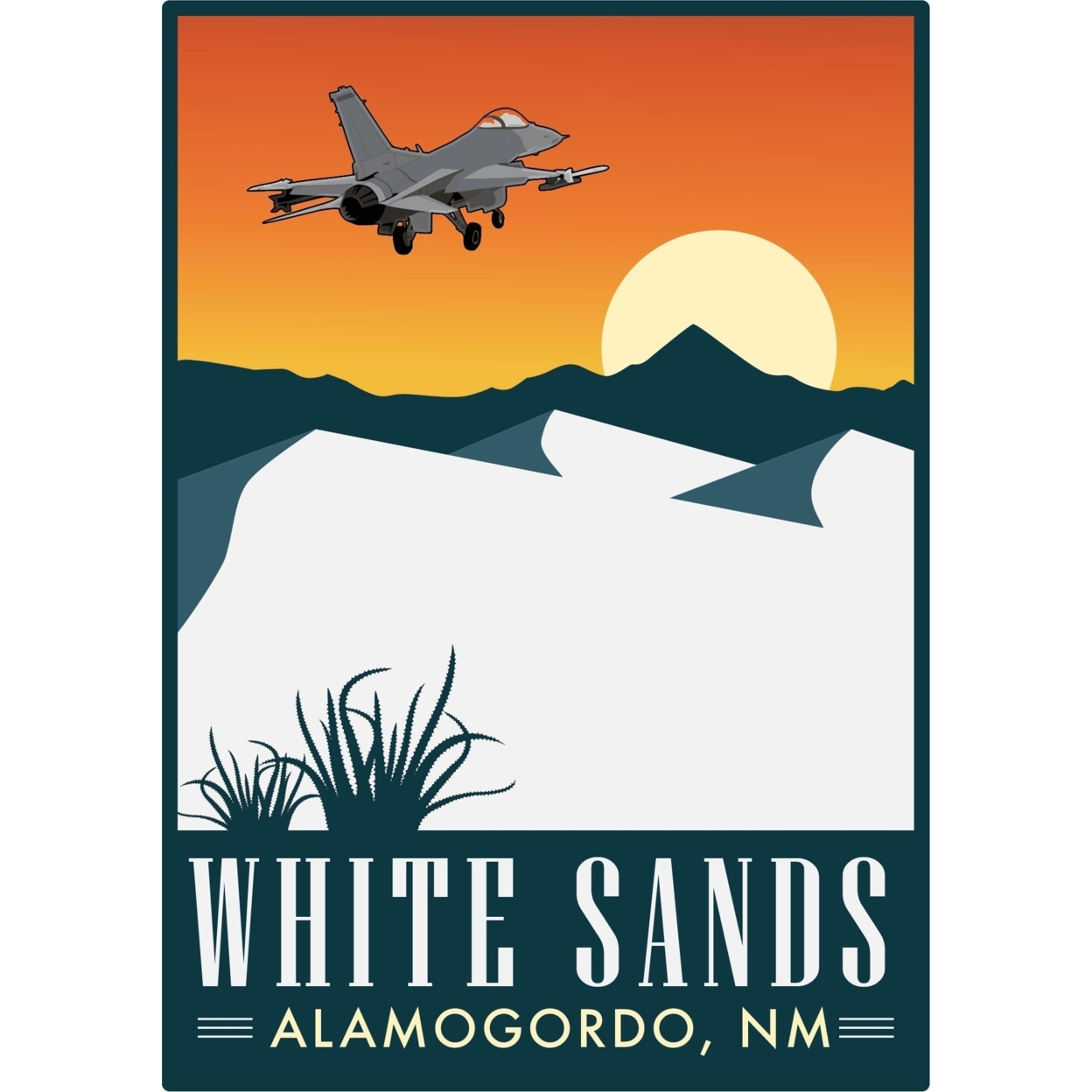 White Sands Alamogordo New Mexico Souvenir 4-Inch Vinyl Decal Sticker - Design A