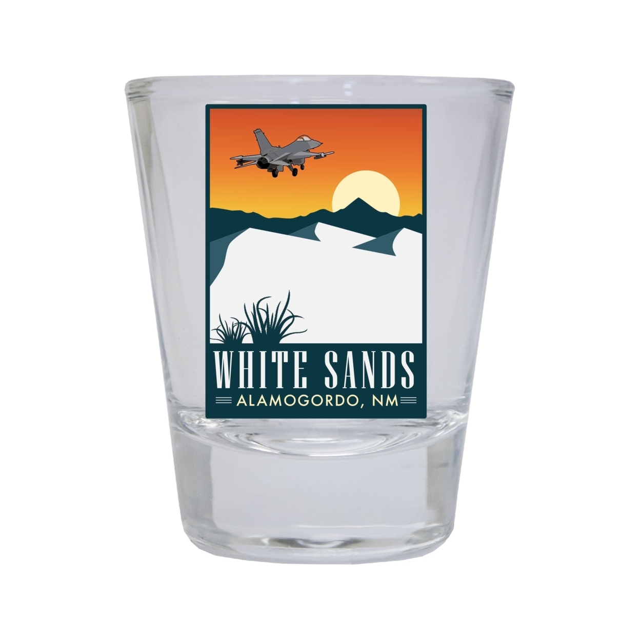 White Sands Alamogordo New Mexico Souvenir Round Shot Glass Choice Of Design - Design 1