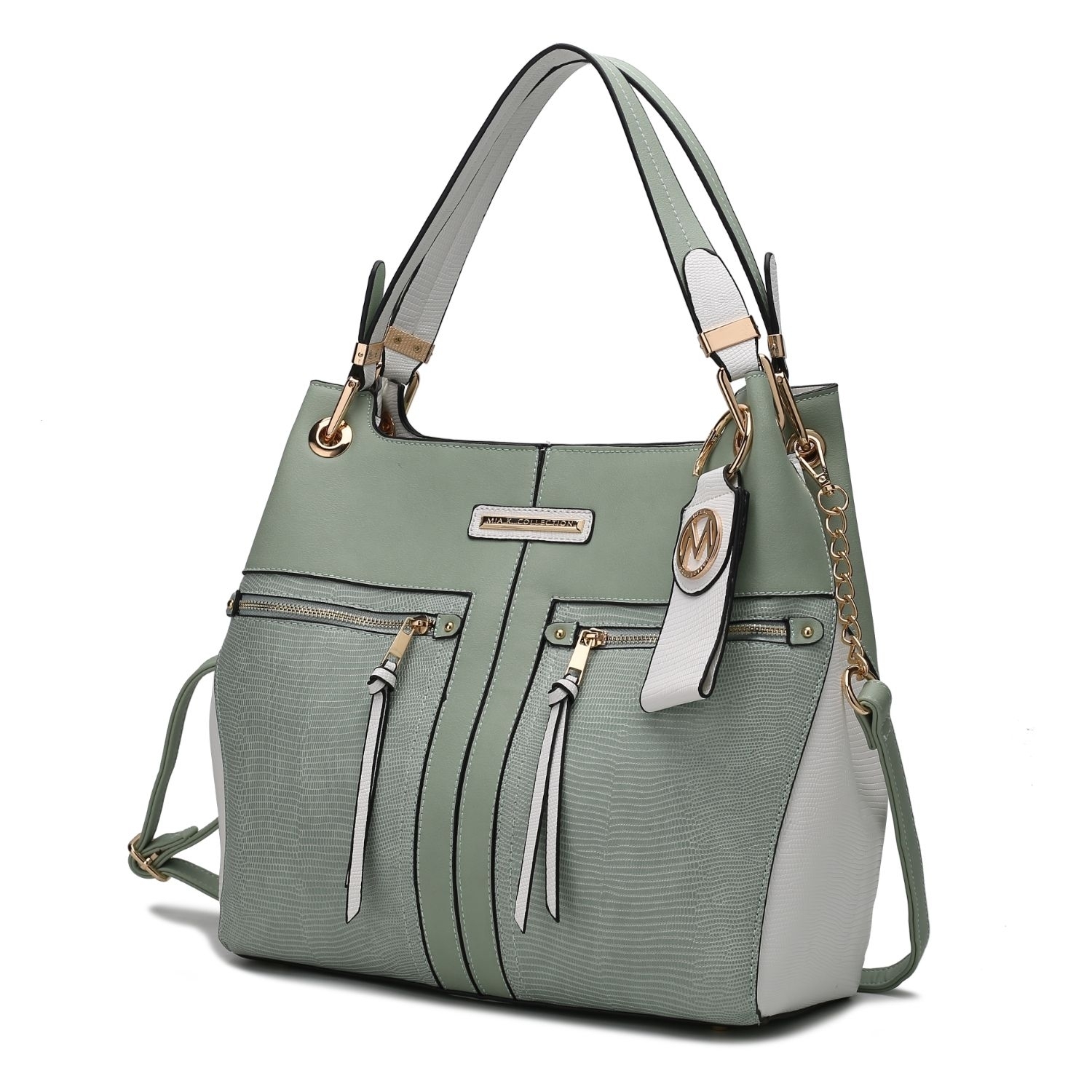 MKF Collection Sofia Tote 2 Pcs Handbag With Keyring By Mia K. - Seafoam