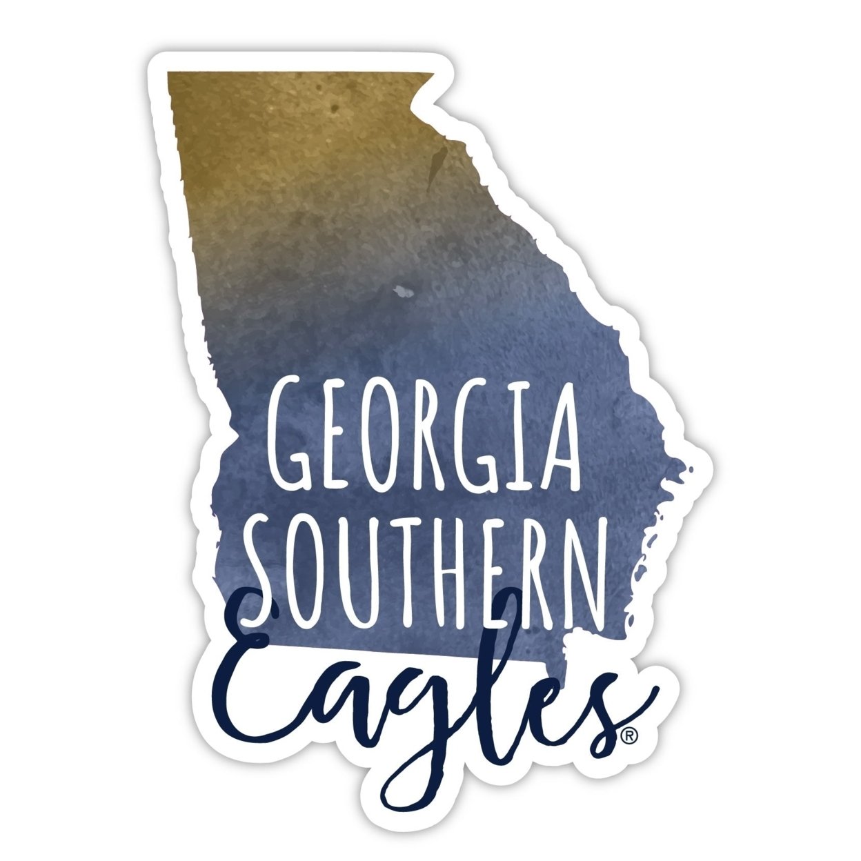 Georgia Southern Eagles Watercolor State Die Cut Decal 2-Inch