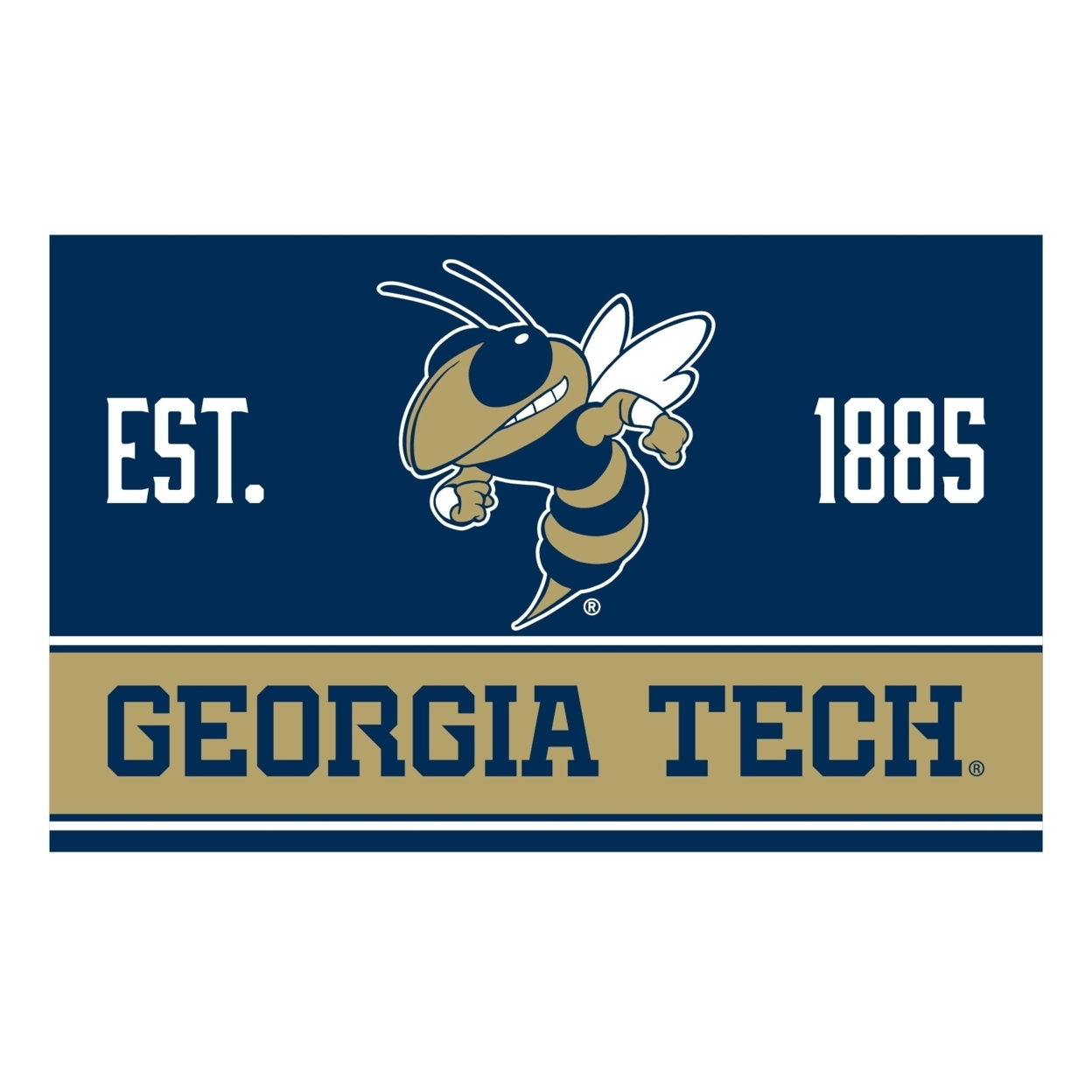 Georgia Tech Yellow Jackets Wood Sign With Frame