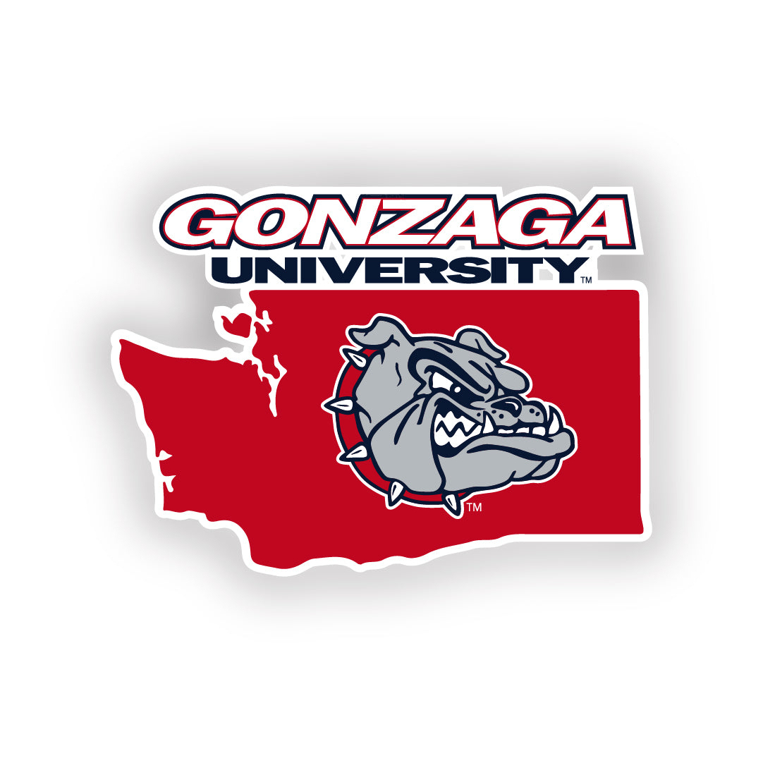 Gonzaga Bulldogs 4 Inch State Shape Vinyl Decal Sticker