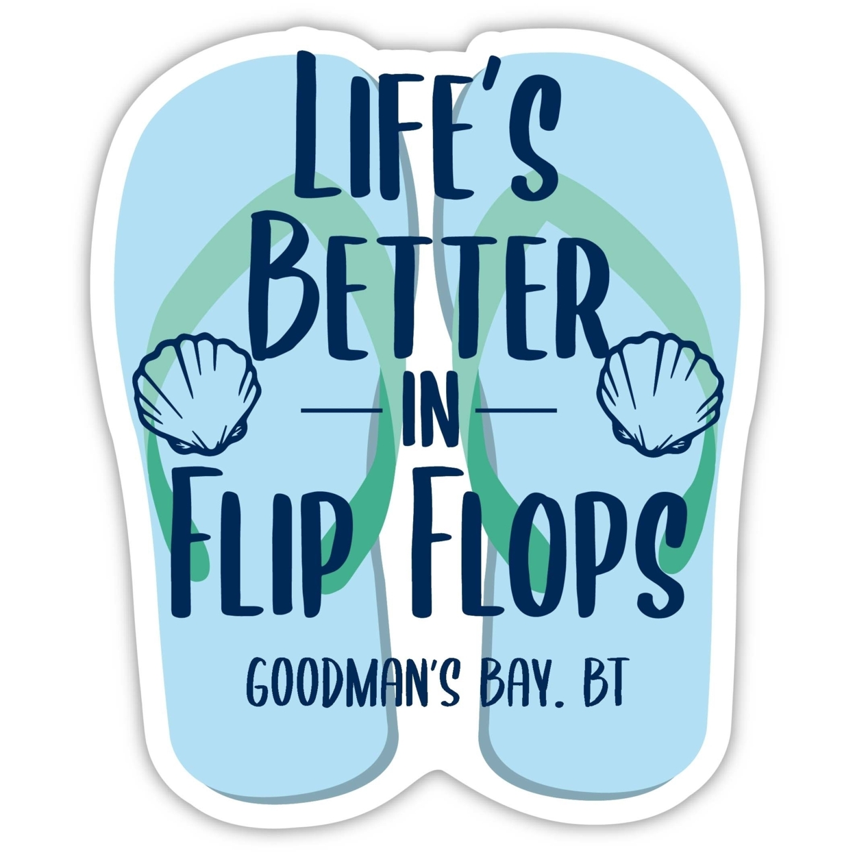 Goodman'S Bay The Bahamas Souvenir 4 Inch Vinyl Decal Sticker Flip Flop Design