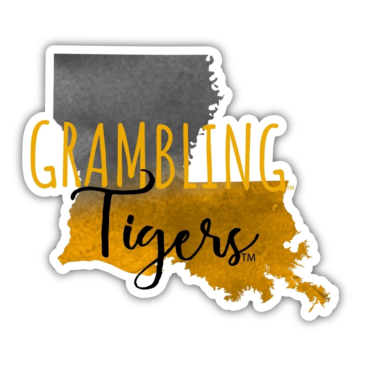 Grambling State Tigers Watercolor State Die Cut Decal 2-Inch