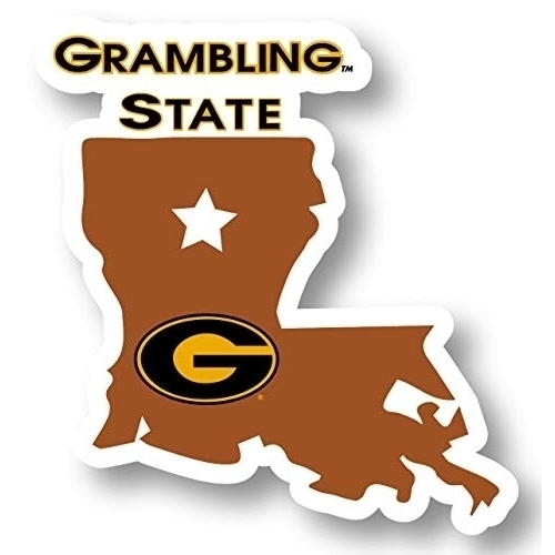Grambling University Tigers 4 Inch State Shape Vinyl Decal Sticker
