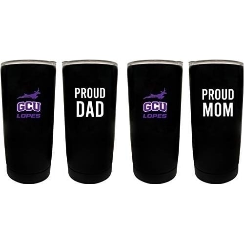 Grand Canyon University Lopes Proud Mom And Dad 16 Oz Insulated Stainless Steel Tumblers 2 Pack Black.