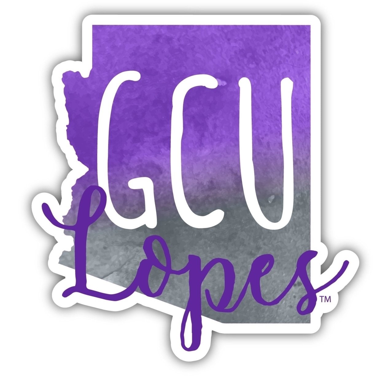 Grand Canyon University Lopes Watercolor State Die Cut Decal 2-Inch, Multi